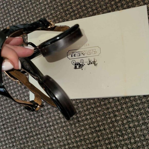 Coach Designer Patent Leather Sandals Slingback Size 7 - Picture 5 of 8
